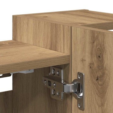 vidaXL Ντουλάπι Μπάνιου Τεχνίτης Δρυς 80x20,5x64cm Επεξεργασμένο Ξύλο 1 τεμ.