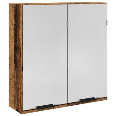 vidaXL Έπιπλο Καθρέφτη Μπάνιου Παλαιό Ξύλο 64x20x66,5cm Επεξ. Ξύλο 1 τεμ.