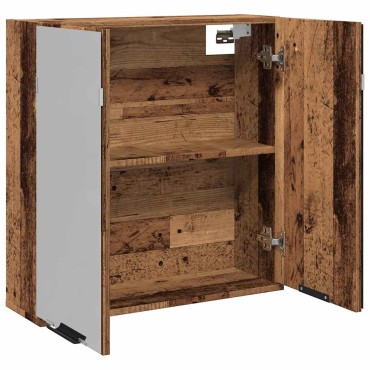 vidaXL Έπιπλο Καθρέφτη Μπάνιου Παλαιό Ξύλο 64x20x66,5cm Επεξ. Ξύλο 1 τεμ.