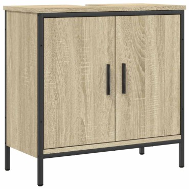 vidaXL Ντουλάπι Νιπτήρα Μπάνιου Sonoma Δρυς 60x30x60cm Επεξ. Ξύλο 1 τεμ.