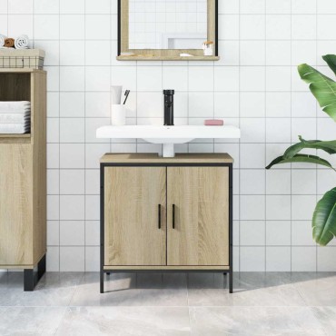 vidaXL Ντουλάπι Νιπτήρα Μπάνιου Sonoma Δρυς 60x30x60cm Επεξ. Ξύλο 1 τεμ.