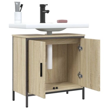 vidaXL Ντουλάπι Νιπτήρα Μπάνιου Sonoma Δρυς 60x30x60cm Επεξ. Ξύλο 1 τεμ.