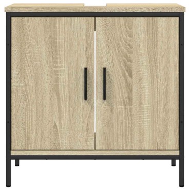 vidaXL Ντουλάπι Νιπτήρα Μπάνιου Sonoma Δρυς 60x30x60cm Επεξ. Ξύλο 1 τεμ.