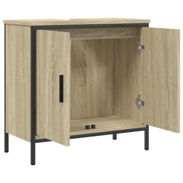 vidaXL Ντουλάπι Νιπτήρα Μπάνιου Sonoma Δρυς 60x30x60cm Επεξ. Ξύλο 1 τεμ.