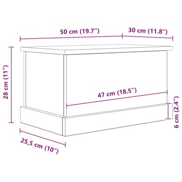 vidaXL Κουτί Αποθήκευσης Αρτισιανή Δρυς 30x50x28cm Επεξ.Ξύλο 1 τεμ.