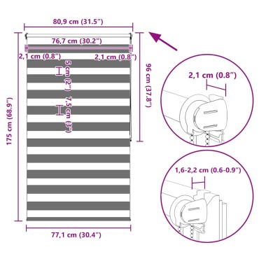 Σύστημα Σκίασης Ρόλερ Zebra Γκρι 80 x 175 εκ.
