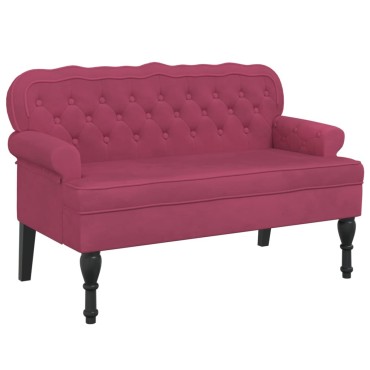 vidaXL Παγκάκι με Πλάτη Μπορντό 119,5x64,5x75cm Βελούδινο