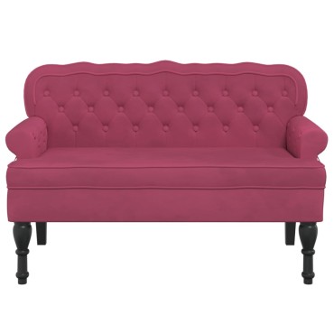 vidaXL Παγκάκι με Πλάτη Μπορντό 119,5x64,5x75cm Βελούδινο