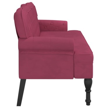 vidaXL Παγκάκι με Πλάτη Μπορντό 119,5x64,5x75cm Βελούδινο