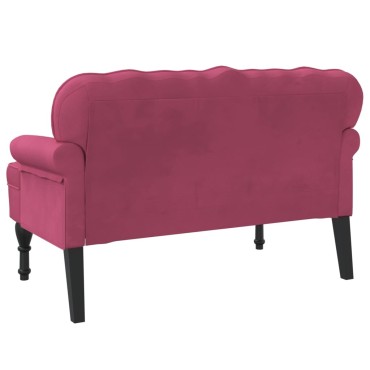 vidaXL Παγκάκι με Πλάτη Μπορντό 119,5x64,5x75cm Βελούδινο