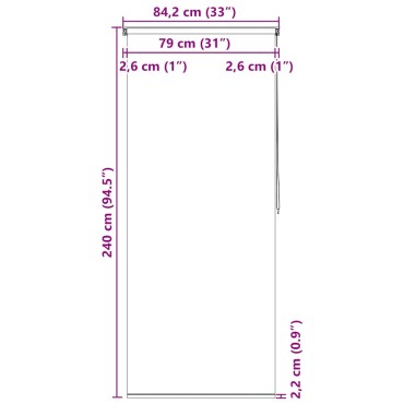 vidaXL Κουρτίνα Μπάνιου Ρολό Αστερίας 80 x 240 εκ.