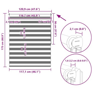 Σύστημα Σκίασης Ρόλερ Zebra Γκρι 120 x 175 εκ.