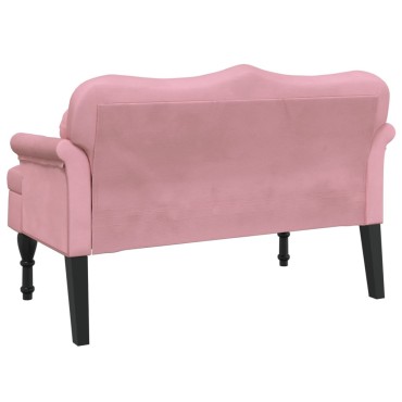 vidaXL Παγκάκι με Μαξιλάρια Ροζ 120,5x65x75cm Βελούδινο