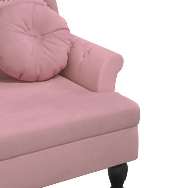 vidaXL Παγκάκι με Μαξιλάρια Ροζ 120,5x65x75cm Βελούδινο