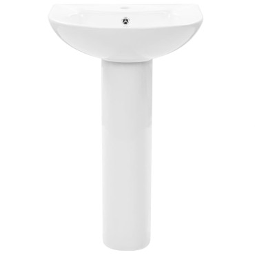 vidaXL Νιπτήρας Επιδαπέδιος με Κολόνα Λευκός 520x440x190 χιλ Κεραμικός