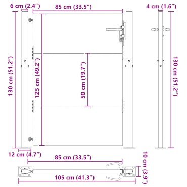 vidaXL Πόρτα Κήπου 100x125 εκ. από Ατσάλι Corten
