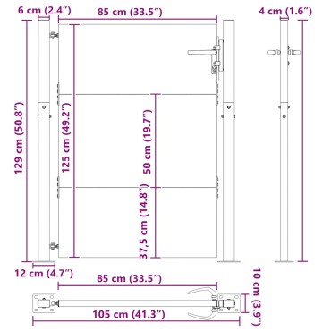 vidaXL Πόρτα Κήπου 100x125 εκ. από Ατσάλι Corten