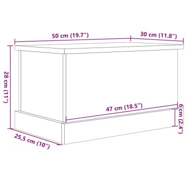 vidaXL Κουτί Αποθήκευσης Όψη Παλαιού Ξύλου 30x50x28cm Επεξ.Ξύλο 1 τεμ.