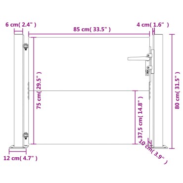 vidaXL Πύλη Κήπου 105x80 εκ. από Ατσάλι Corten