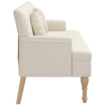 vidaXL Παγκάκι 113x64,5x75,5cm Λινό με Μαξιλάρια