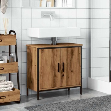 vidaXL Ντουλάπι Νιπτήρα Αρτισιανή Δρυς 60x30x60cm Επεξ. Ξύλο 1 τεμ.