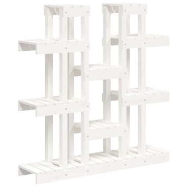 vidaXL Βάση Γλάστρας Λευκή 104,5x25x109,5 εκ. από Μασίφ Ξύλο Πεύκου