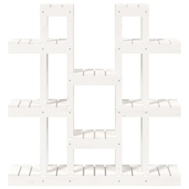 vidaXL Βάση Γλάστρας Λευκή 104,5x25x109,5 εκ. από Μασίφ Ξύλο Πεύκου