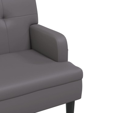 vidaXL Παγκάκι με Πλάτη Γκρι 112x65,5x75cm από Συνθετικό Δέρμα