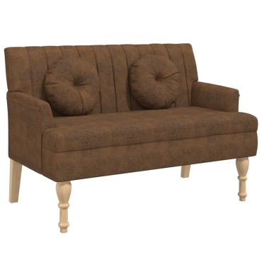 vidaXL Παγκάκι με Μαξιλάρια Καφέ 113x64,5x75,5cm