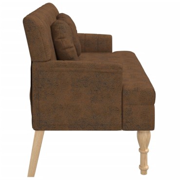 vidaXL Παγκάκι με Μαξιλάρια Καφέ 113x64,5x75,5cm