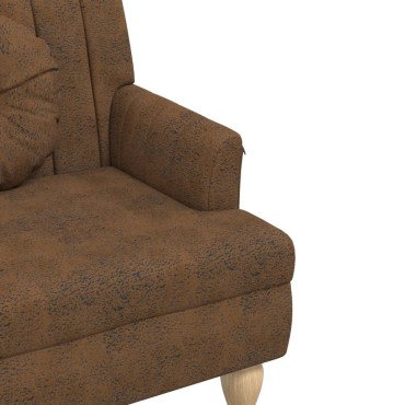 vidaXL Παγκάκι με Μαξιλάρια Καφέ 113x64,5x75,5cm