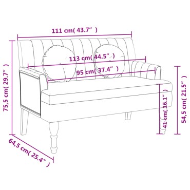 vidaXL Παγκάκι με Μαξιλάρια Καφέ 113x64,5x75,5cm