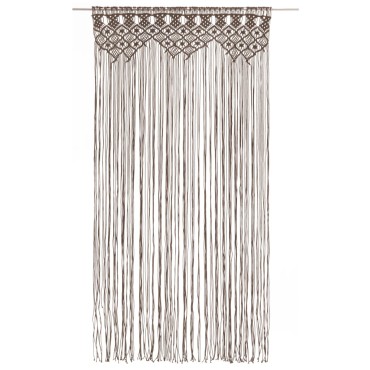 vidaXL Κουρτίνα Μακραμέ Taupe 140x240cm Βαμβακερή