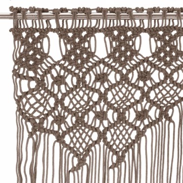 vidaXL Κουρτίνα Μακραμέ Taupe 140x240cm Βαμβακερή
