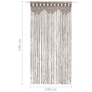 vidaXL Κουρτίνα Μακραμέ Taupe 140x240cm Βαμβακερή