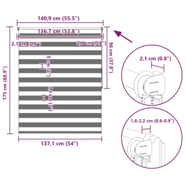Σύστημα Σκίασης Ρόλερ Zebra Μαύρο 140 x 175 εκ.