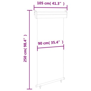 vidaXL Σκίαστρο Βεράντας Πλαϊνό Γκρι 105 x 250 εκ.