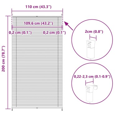 Πλισέ ρόλερ σκίασης 110x200cm Λευκό