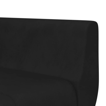 vidaXL Καναπές Κρεβάτι Γωνιακός Μαύρος 275x140x70cm Βελούδινος 1 τεμ.
