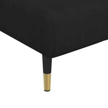 vidaXL Καναπές Κρεβάτι Γωνιακός Μαύρος 275x140x70cm Βελούδινος 1 τεμ.