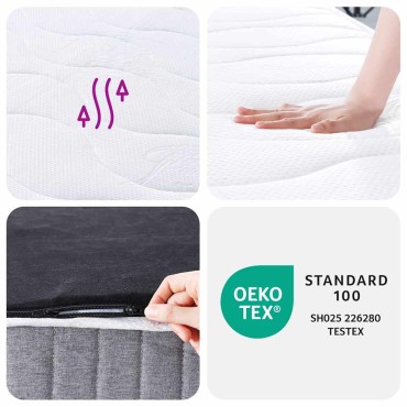 vidaXL Στρώμα με Pocket Springs Μεσαία Σκληρότητα 90x220cm 1 τεμ. - Μονό