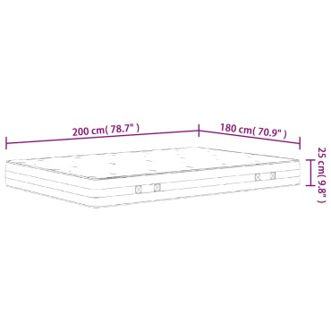 vidaXL Στρώμα με Pocket Springs Μεσαία Σκληρότητα 180x200cm 1 τεμ. - Διπλό