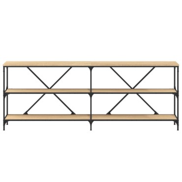 vidaXL Τραπέζι Κονσόλα Sonoma Δρυς 200x30x75cm Επεξ. Ξύλο/Σίδηρος 1 τεμ.