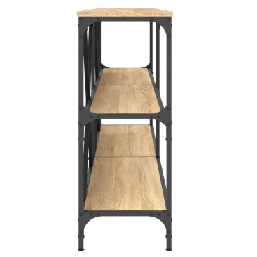 vidaXL Τραπέζι Κονσόλα Sonoma Δρυς 200x30x75cm Επεξ. Ξύλο/Σίδηρος 1 τεμ.