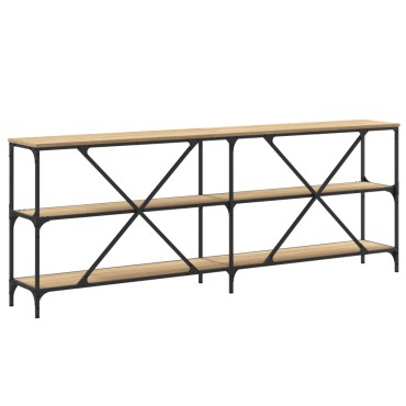 vidaXL Τραπέζι Κονσόλα Sonoma Δρυς 200x30x75cm Επεξ. Ξύλο/Σίδηρος 1 τεμ.