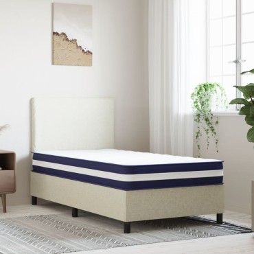 vidaXL Στρώμα με Pocket Springs Μεσαία Σκληρότητα 90x200cm Μονό 1 τεμ. - Μονό