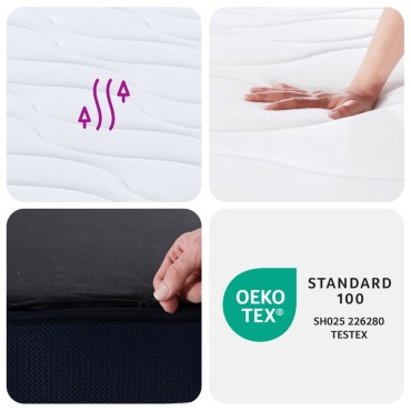 vidaXL Στρώμα με Pocket Springs Μεσαία Σκληρότητα 90x200cm Μονό 1 τεμ. - Μονό