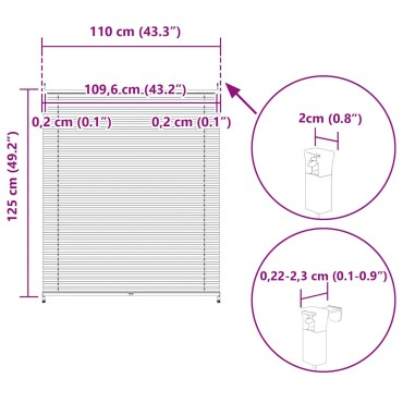 Πλισέ ρόλερ σκίασης 110x125cm Κρεμ