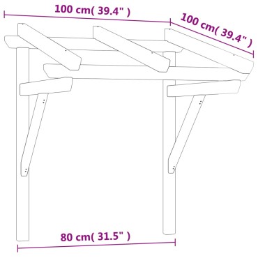 vidaXL Στέγαστρο Πόρτας 100x100x80 εκ. Εμποτισμένο Μασίφ Ξύλο Πεύκου