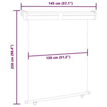 vidaXL Σκίαστρο Βεράντας Πλαϊνό Γκρι 145 x 250 εκ.